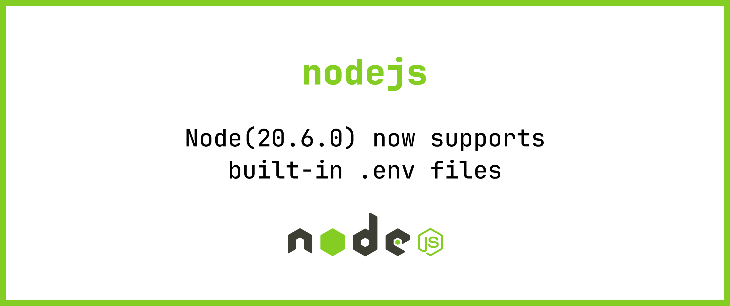 Node(20.6.0) now supports built-in .env files